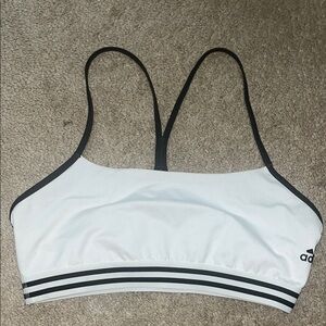 Adidas White and Black Bikini Top with Racerback
